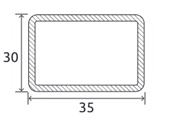 Профильная прямоугольная труба 35x30x1,2 мм 08пс ГОСТ 8645-68 горячекатаная купить в Самарканде